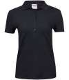 T145 145 Tee Jays Ladies Luxury Stretch Polo Shirt Black colour image